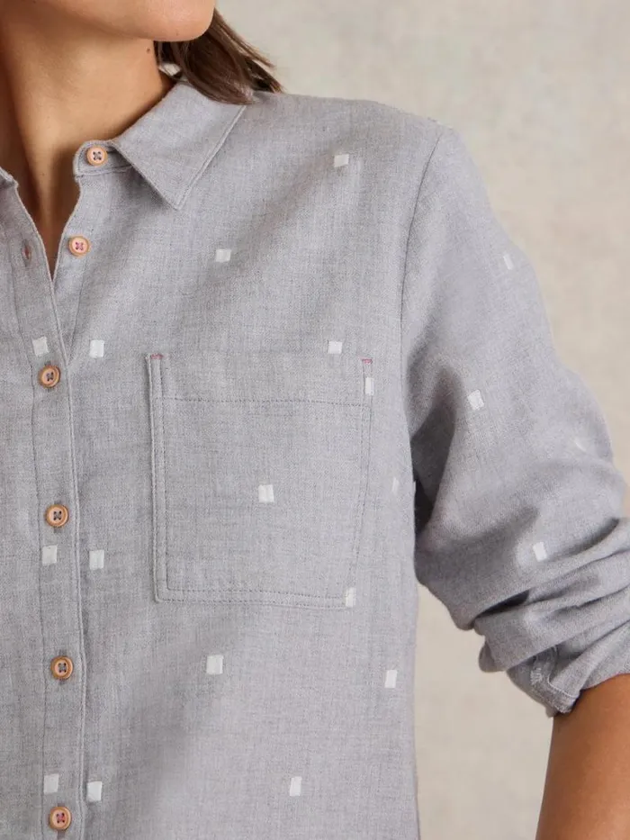 Women Sophie Organic Cotton Shirt Grey Multi White Stuff Shirts and Blouses Women Sophie Organic Cotton Shirt Grey Multi White Stuff Shirts and Blouses