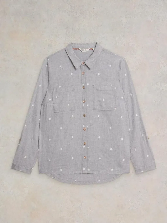 Women Sophie Organic Cotton Shirt Grey Multi White Stuff Shirts and Blouses Women Sophie Organic Cotton Shirt Grey Multi White Stuff Shirts and Blouses