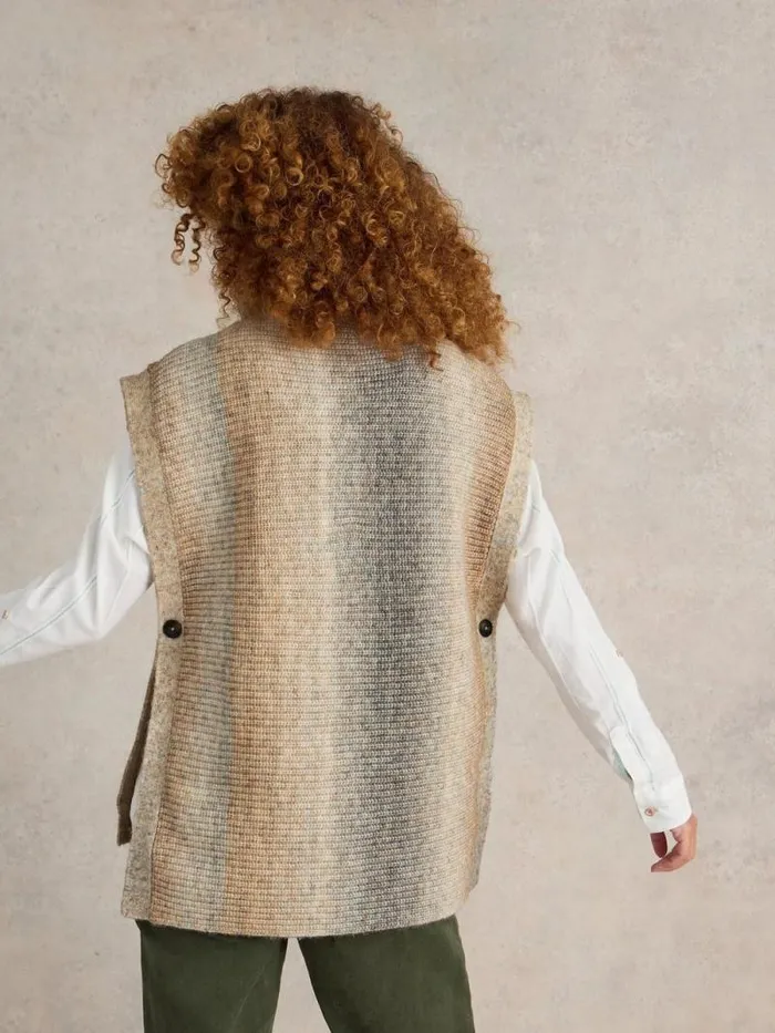 Women Spacedye Knitted Poncho Natural Multi White Stuff Knitwear Women Spacedye Knitted Poncho Natural Multi White Stuff Knitwear