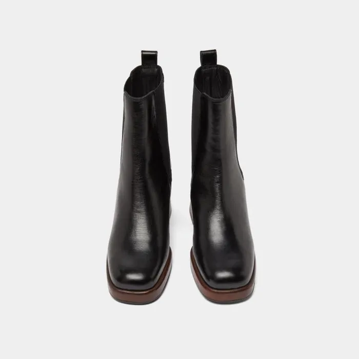Women Square Toe And Elastic Boots Black JONAK Ankle Boots Lowboots