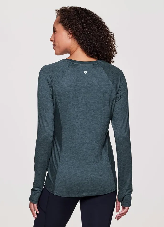 Women Stratus Perfect Running Tee Bluegreen RBX Active Long Sleeve