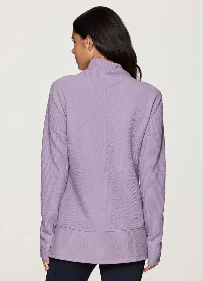 Women Studio Jacquard Mock Neck Pullover Light Purple RBX Active Sweatshirts