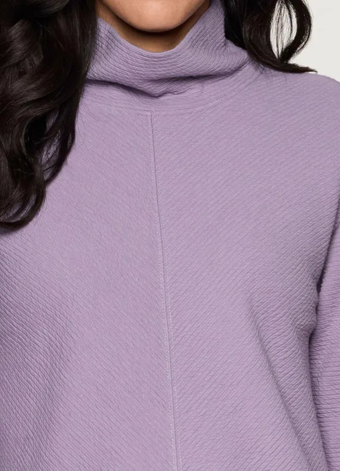 Women Studio Jacquard Mock Neck Pullover Light Purple RBX Active Sweatshirts