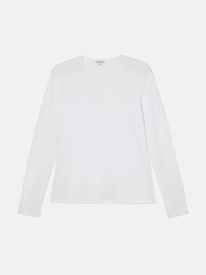 Women Supima Cotton Long Sleeve Tee White Jigsaw Pyjamas and Loungewear