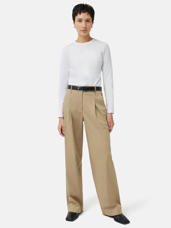 Women Supima Cotton Long Sleeve Tee White Jigsaw Pyjamas and Loungewear