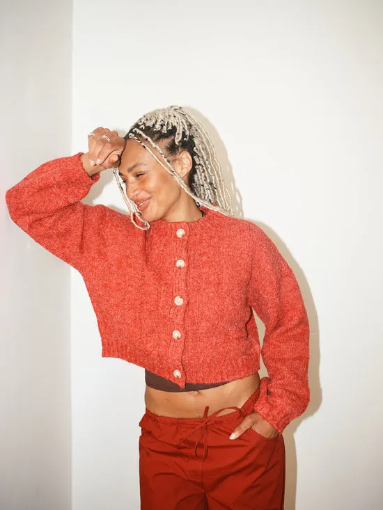 Women Sweaters Lisa Says Gah Cable Knit Cardigan Red