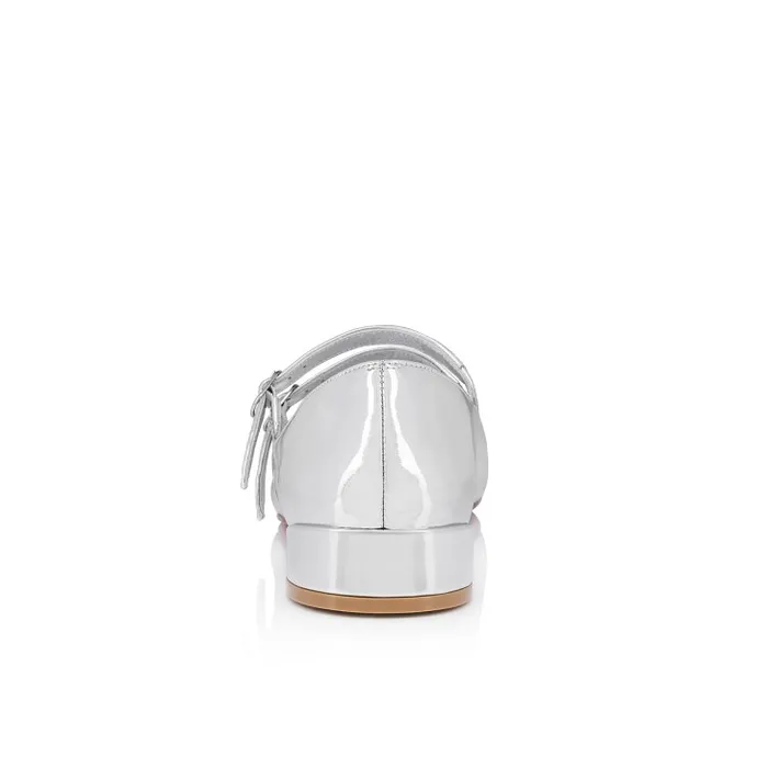 Women Sweet Jane Ballerinas 8211 Specchio Calf Leather 8211 Silver Christian Louboutin Flats and Loafers