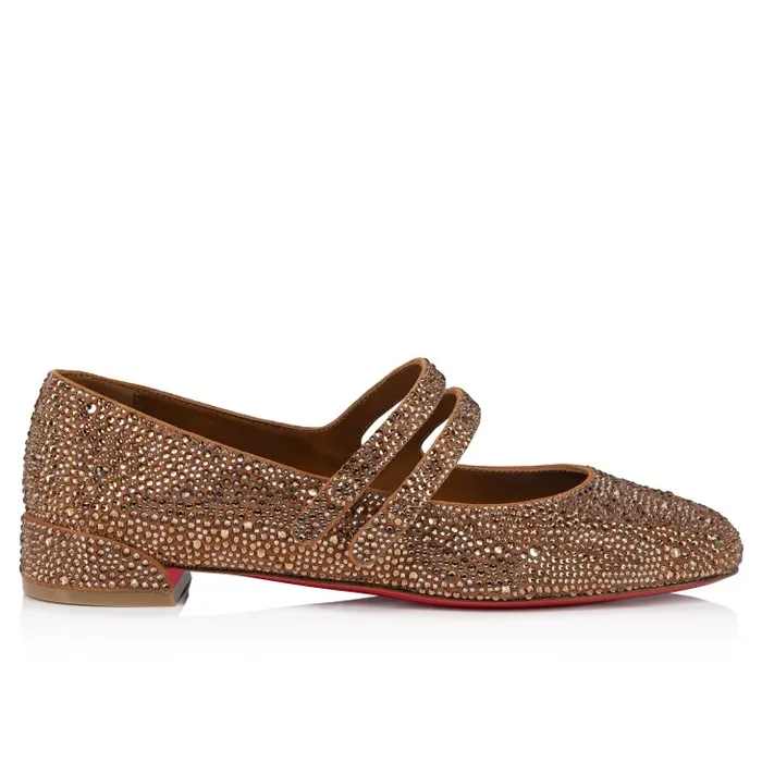 Women Sweet Jane Strass Ballerinas 8211 Veau Velours And Strass 8211 Nude 5 Christian Louboutin Flats and Loafers
