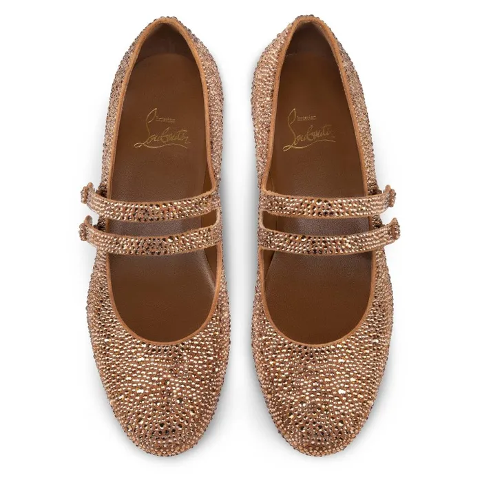 Women Sweet Jane Strass Ballerinas 8211 Veau Velours And Strass 8211 Nude 5 Christian Louboutin Flats and Loafers