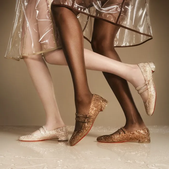 Women Sweet Jane Strass Ballerinas 8211 Veau Velours And Strass 8211 Nude 5 Christian Louboutin Flats and Loafers