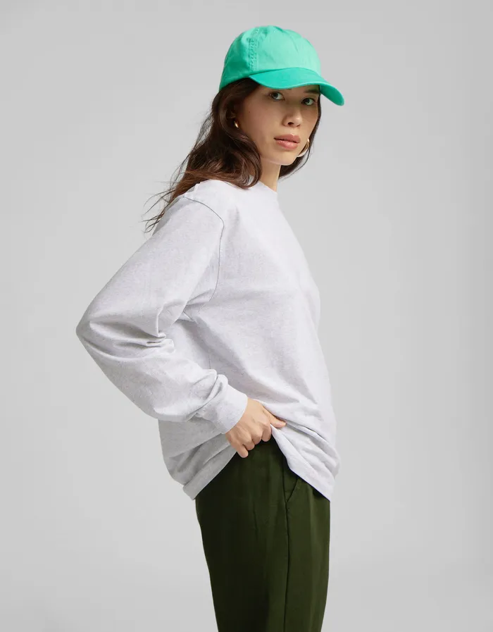 Women TShirts Colorfulstandard Oversized Organic LS TShirt 8211 Lava Grey