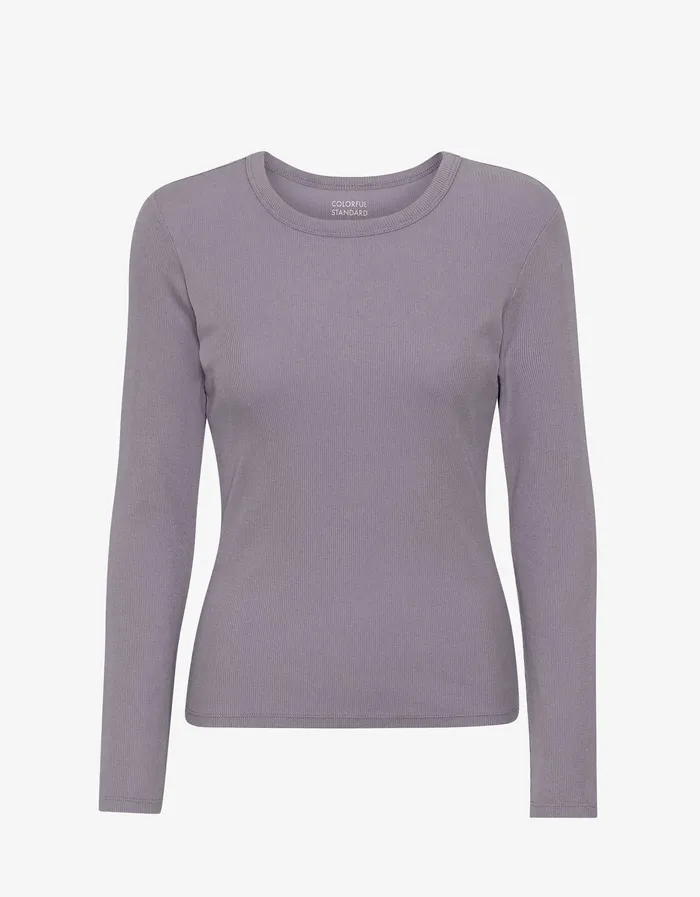 Women TShirts Colorfulstandard Women Organic Rib LS TShirt 8211 Purple Haze