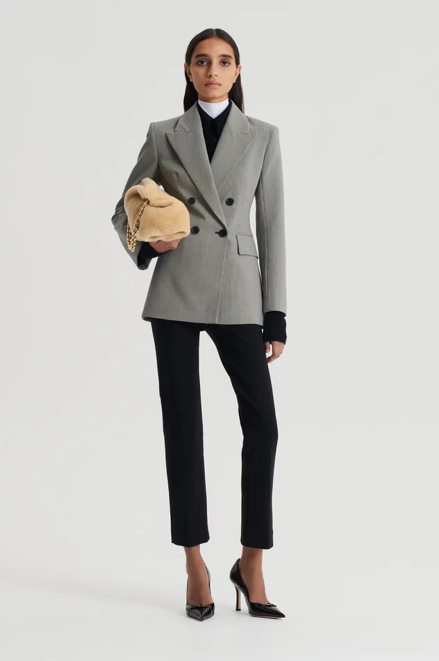 Women TAILORED HOUNDSTOOTH JACKET BLACK Jackets Scanlan Theodore