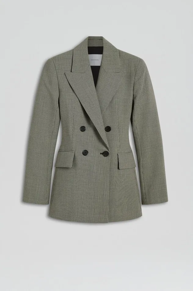 Women TAILORED HOUNDSTOOTH JACKET BLACK Jackets Scanlan Theodore Women TAILORED HOUNDSTOOTH JACKET BLACK Jackets Scanlan Theodore