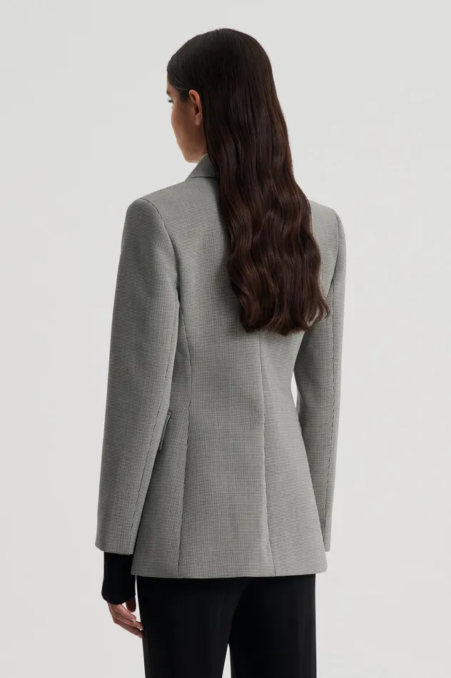 Women TAILORED HOUNDSTOOTH JACKET BLACK Jackets Scanlan Theodore Women TAILORED HOUNDSTOOTH JACKET BLACK Jackets Scanlan Theodore