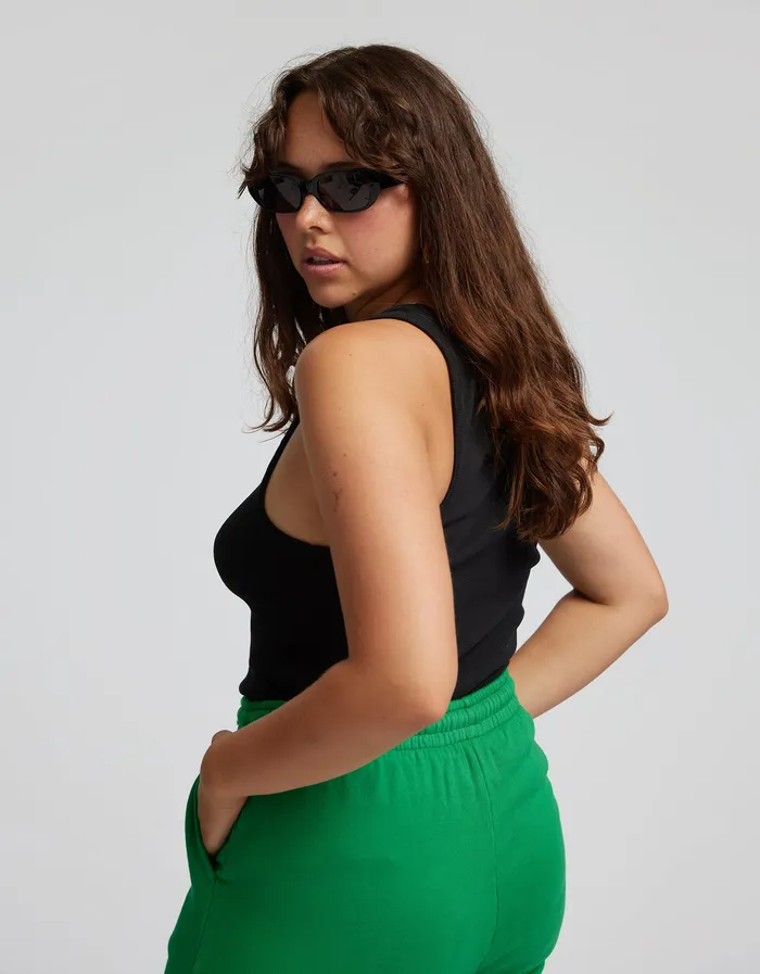 Women Tank Tops Colorfulstandard Women Organic Rib Tank Top 8211 Teal Blue