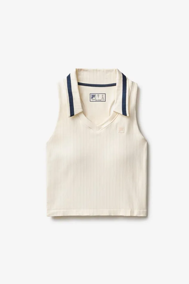 Women Tennis Fila Challenger Seamless Polo Tank 922 Gardeniafilanavy