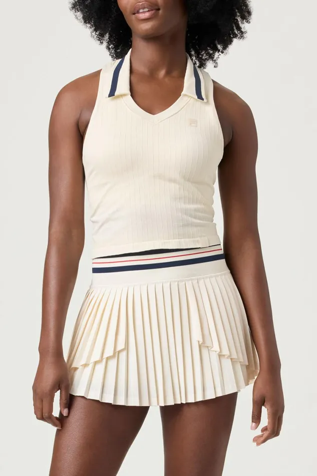 Women Tennis Fila Challenger Seamless Polo Tank 922 Gardeniafilanavy
