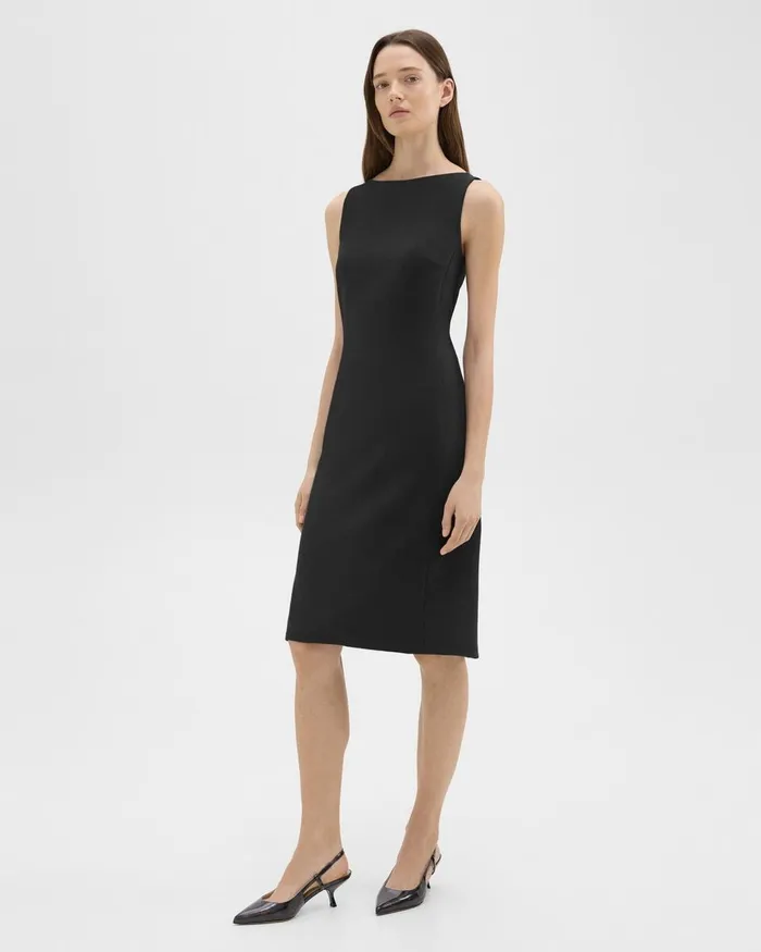 Women Theory Dresses Flared Dress In Crepe Black