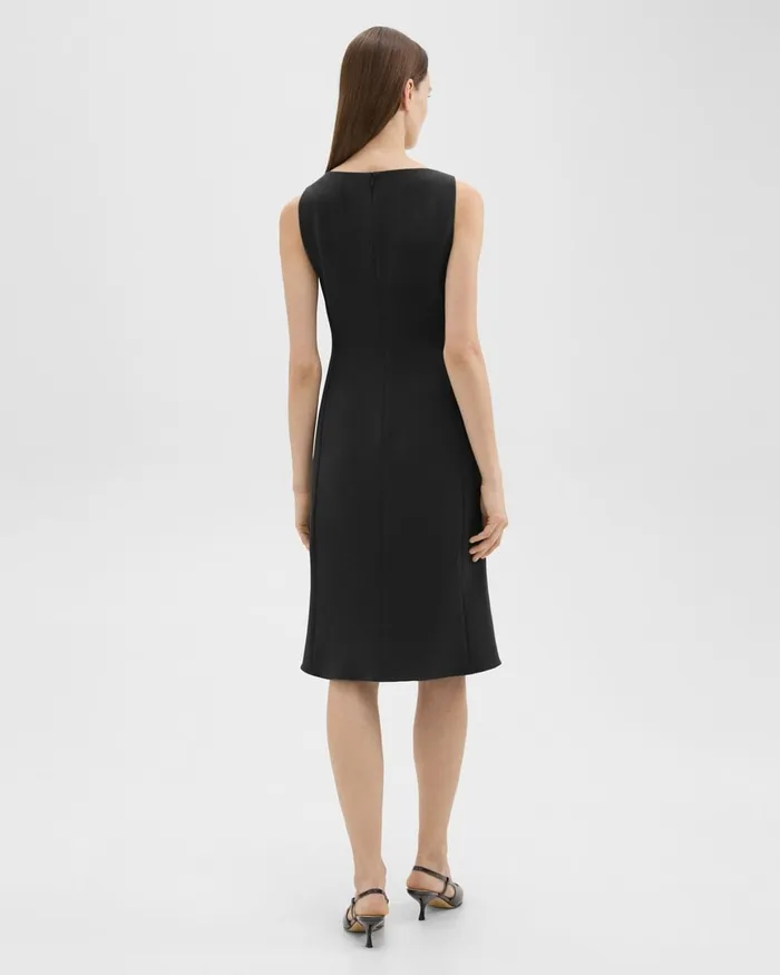 Women Theory Dresses Flared Dress In Crepe Black