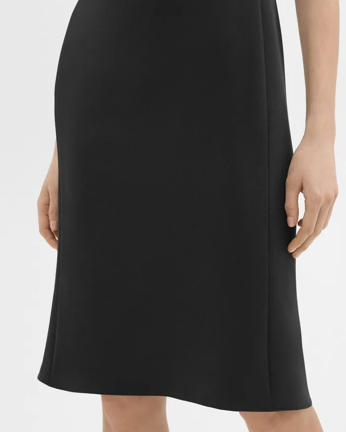 Women Theory Dresses Flared Dress In Crepe Black