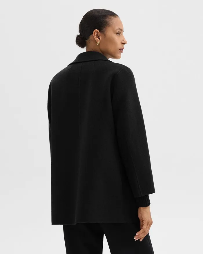 Women Theory Outerwear Clairene Jacket In DoubleFace WoolCashmere Black