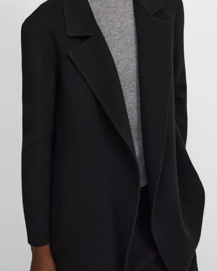 Women Theory Outerwear Clairene Jacket In DoubleFace WoolCashmere Black