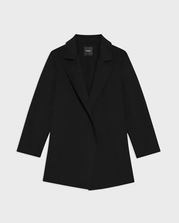Women Theory Outerwear Clairene Jacket In DoubleFace WoolCashmere Black