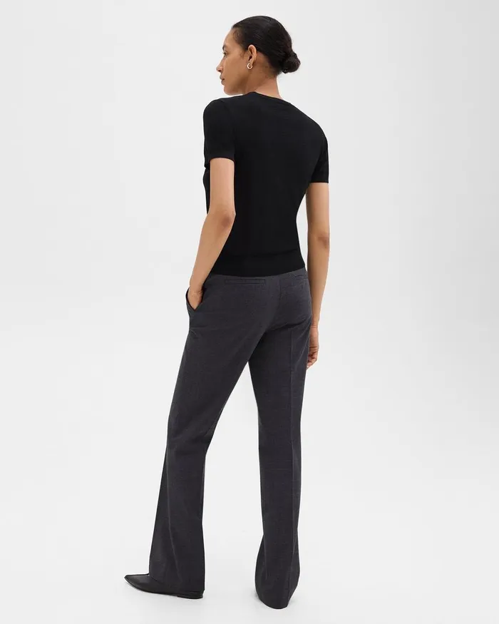 Women Theory Pants Flared Pant In Good Wool Charcoal Melange