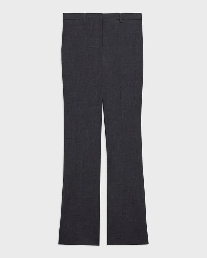 Women Theory Pants Flared Pant In Good Wool Charcoal Melange