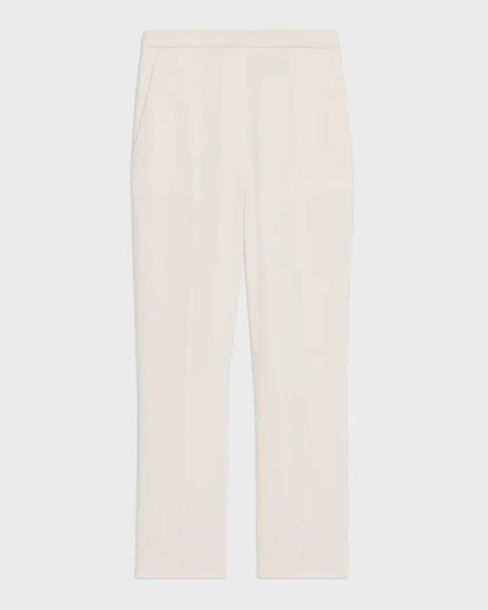Women Theory Pants HighWaist Slim Crop Pant In Admiral Crepe Rice