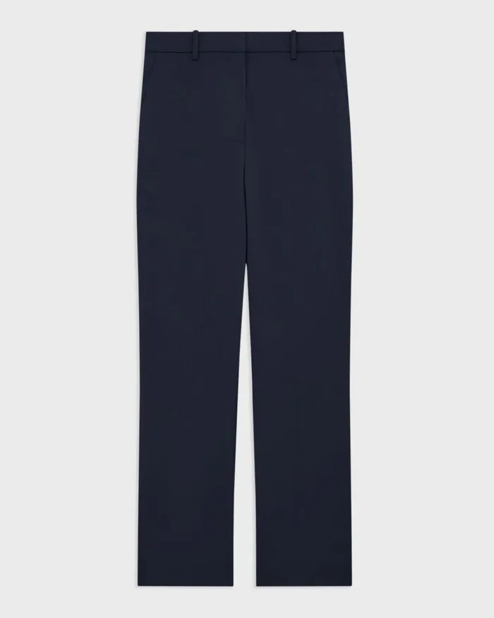 Women Theory Pants HighWaist StraightLeg Pant In Good Wool Nocturne Navy