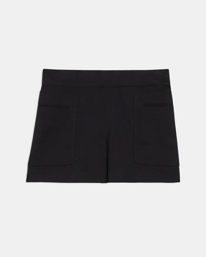 Women Theory Pants Mini Utility Short In Good Linen Black