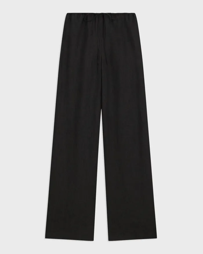 Women Theory Pants Relaxed PullOn Pant In Hemp Black