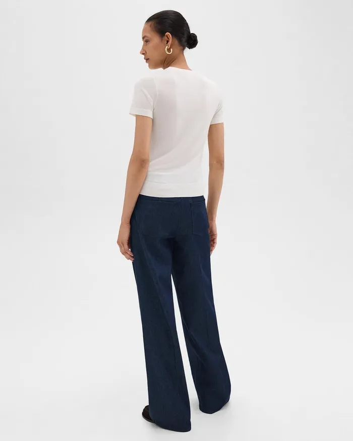 Women Theory Pants StraightLeg 5Pocket Pant In Denim Indigo