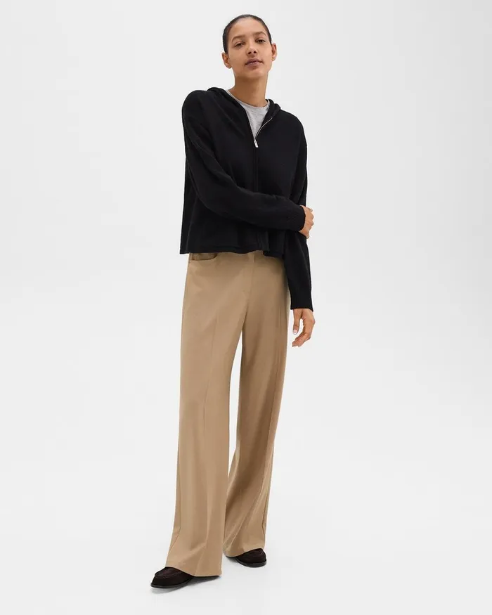 Women Theory Pants StraightLeg 5Pocket Pant In Stretch Flannel New Camel