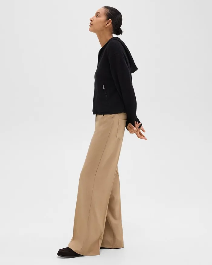 Women Theory Pants StraightLeg 5Pocket Pant In Stretch Flannel New Camel