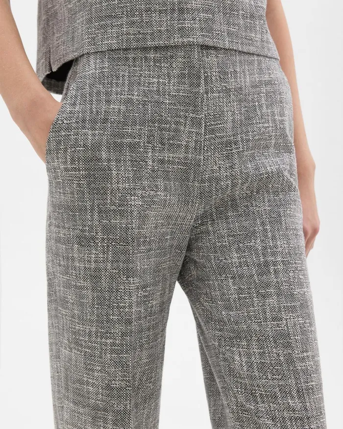 Women Theory Pants Tapered Slim Pant In Canvas Tweed Black Multi