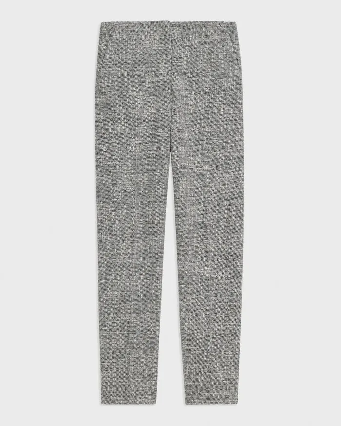Women Theory Pants Tapered Slim Pant In Canvas Tweed Black Multi