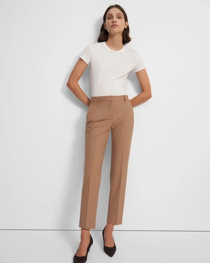 Women Theory Pants Treeca Pant In Good Wool Camel
