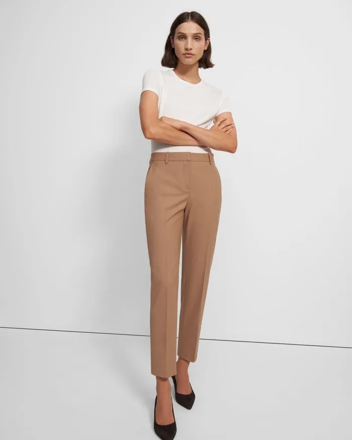 Women Theory Pants Treeca Pant In Good Wool Camel