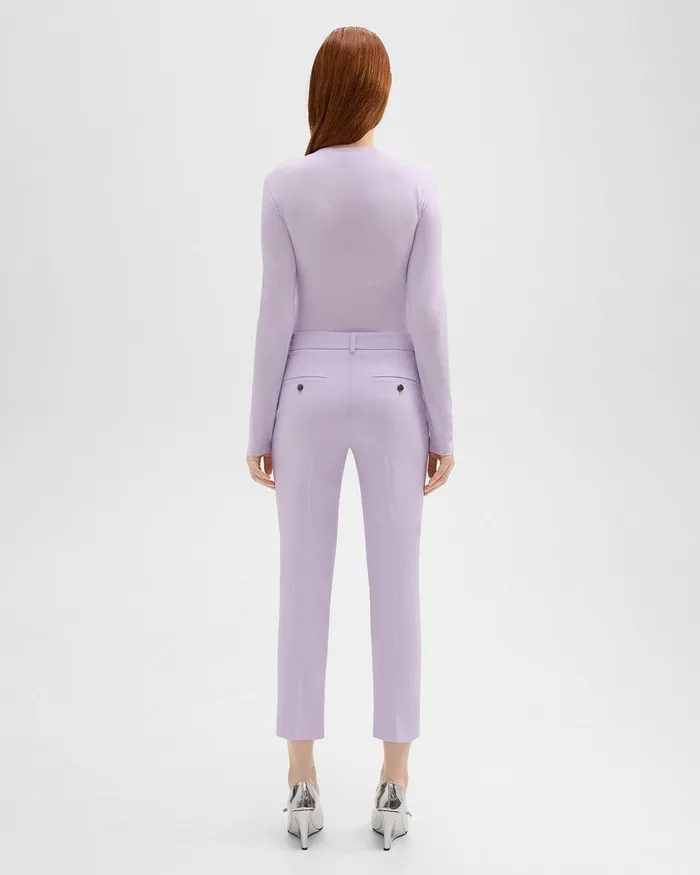 Women Theory Pants Treeca Pant In Good Wool Lilac Sky