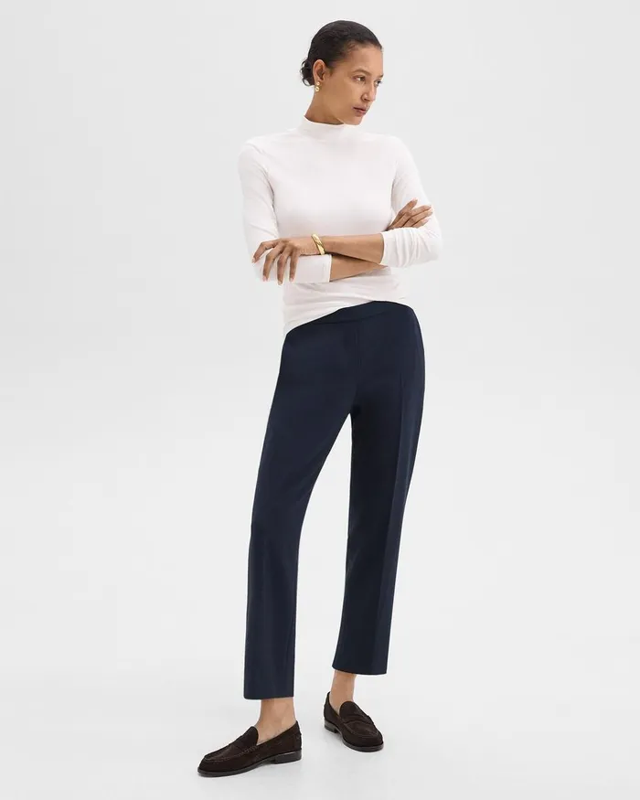 Women Theory Pants Treeca PullOn Pant In Admiral Crepe Nocturne Navy
