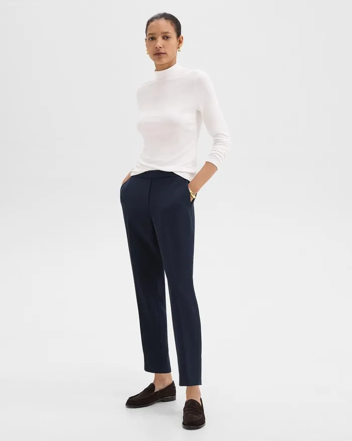 Women Theory Pants Treeca PullOn Pant In Admiral Crepe Nocturne Navy