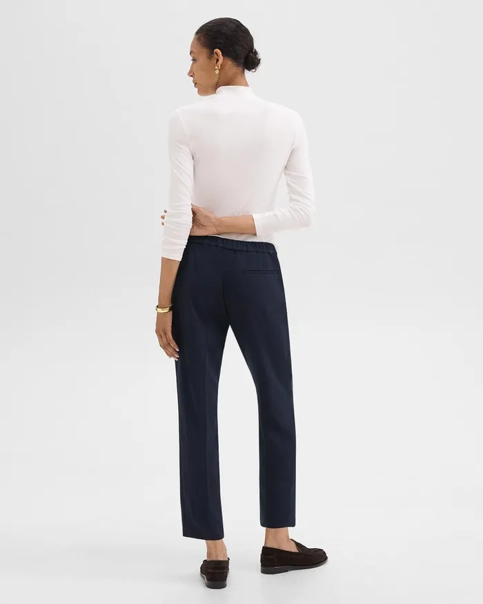 Women Theory Pants Treeca PullOn Pant In Admiral Crepe Nocturne Navy
