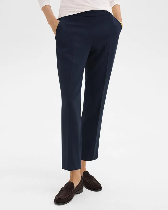 Women Theory Pants Treeca PullOn Pant In Admiral Crepe Nocturne Navy