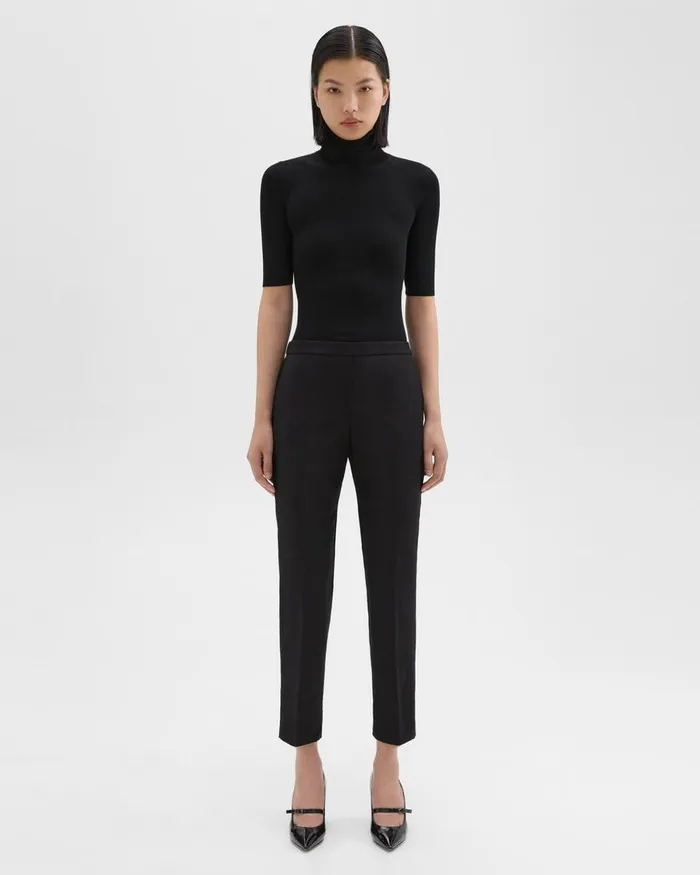 Women Theory Pants Treeca PullOn Pant In Sleek Flannel Black