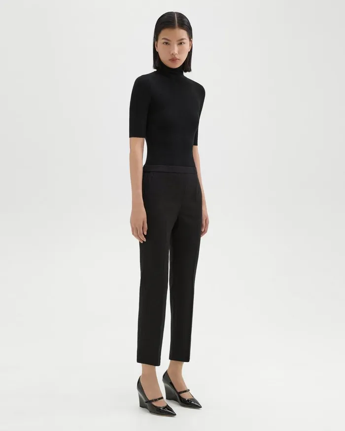 Women Theory Pants Treeca PullOn Pant In Sleek Flannel Black