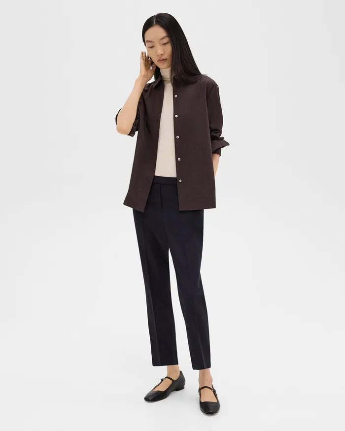 Women Theory Pants Treeca PullOn Pant In Sleek Flannel Navy