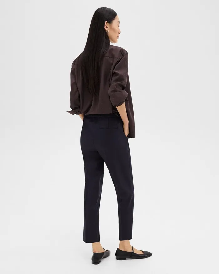 Women Theory Pants Treeca PullOn Pant In Sleek Flannel Navy